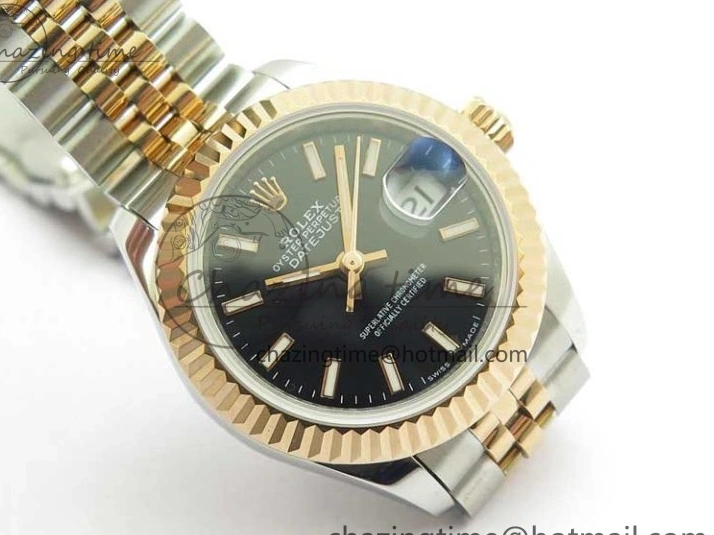 1218 Datejust 28mm 279173 SS RG BP Maker Best Edition Black Dial on SS RG Jubilee Bracelet ETA TopPick 2580